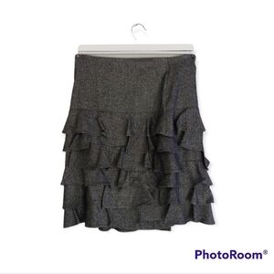 Talbots Skirt grey Gra tweed wool Rayon Poly blend size.10